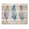 Designart - Blue Boho Feathers II - Lake House Print on Natural Pine Wood